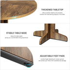 47" Round Dining Table for 4, Farmhouse Kitchen Dining Room Table, Brown | Circle Dinner Table, Kitchen Dining Room Furniture (Table Only)