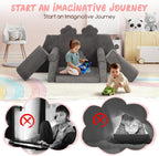 Modular Play Sofa 14-Piece Foam DIY with Washable Velvet Cover 100% Stain Removal Easy Assembly for Active Playroom Seating and Creative Space Design