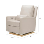 Babyletto Sigi Electronic Power Recliner & Swivel Glider with USB Port in Performance Beach Eco-Weave with Light Wood Base, Water Repellent & Stain Resistant, Greenguard Gold and CertiPUR-US Certified