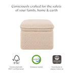 Babyletto Cali Storage Ottoman in Chai Shearling, Greenguard Gold Certified