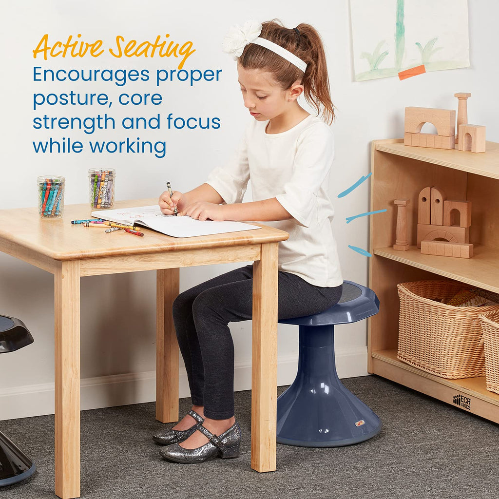 ECR4Kids ACE Active Core Engagement Wobble Stool, 15-Inch Seat Height, Flexible Seating, Navy