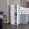 23.6" D*11.8" W*66.9" H Freestanding Kitchen Pantry with 8 Shelves, Double Door, Rectangular Storage Cabinet, Modern Minimalist, for Living Room, Dining Room, White