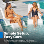 Step2 Vero Adirondack Chair, Stylish Poolside Lounger, Fade-Resistant, Waterproof Patio Furniture for Sun Shelf, Use in Pools up to 9-Inches of Water, Weighted, White