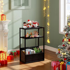 TUTOTAK Keep Phones Charged & Books Organized with Slim 3-Tier Side Table with Charging Station for Living Room Bedroom TB01BK095