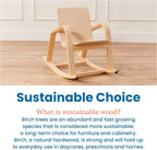 ECR4Kids Bentwood Reading Rocking Chair with Armrests and Cushion, Montessori Furniture, Natural