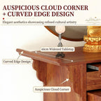 Multi-Tier Personal Shrine Altar Table with Drawer Storage, Large Wooden Buddhist Shrine Cabinet with Pull-Out Shelf, Detachable Meditation Table (Sandalwood, 84.6" L * 26.8" W * 42.5" H in)