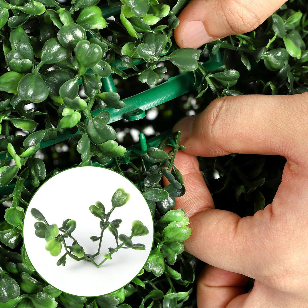 OUTLANE 25" Pre-Lit Topiary Trees Outdoor 2 Pack, 16" Faux Boxwood Ball with Lights, Fake Topiary Trees for Outdoors in Vintage Copper Urn Planter, Front Porch Decor Outdoor & Patio Plants
