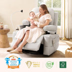 MAMAZING Lullapod Oversized Power Nursery Recliner Chair, Triple Motor Glider Rocker with Adjustable Armrests, 270° Swivel Rocking Chair Nursery with Dual Charging Port and Storage