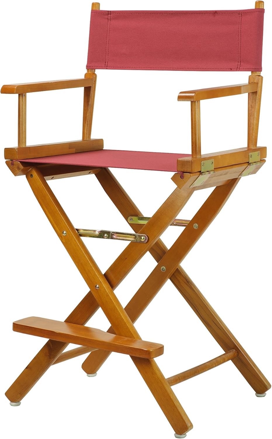 Casual Home Director's Chair ,Honey Oak Frame/Burgundy Canvas,24" - Counter Height