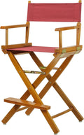 Casual Home Director's Chair ,Honey Oak Frame/Burgundy Canvas,24" - Counter Height