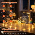 8 Pack Rechargeable LED Fairy Lights 7Ft 20LED Battery Operated with Remote, DIY Timer & 8 Modes, Mini Twinkle String Lights for Indoor Christmas Wedding Mason Jar Bedroom Table (Warm White)