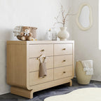 Storkcraft Santorini 6 Drawer Double Dresser, Driftwood | GREENGUARD Gold Certified, Interlocking Drawer System, Premium Wood Dresser Drawer Organizer for Nursery and Kids Bedroom
