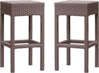 Christopher Knight Home Milton Outdoor Wicker Backless Bar Stools, 2-Pcs Set, Dark Brown