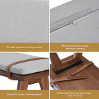 mopio Ted Mid-Century Modern End of Bed Wood Bench, Entryway Shoe Bench with Removable Fabric Cushion for Bedroom, Indoor Dining Room, Hallway, Supported with Acacia Solid Wood Legs Extra Sturdy