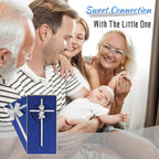 Tryuunion Baby Wall Cross Baptism Gifts for Boys, 7-inch Silver Blessing Boy Baptism Crosses for First Holy Communion Christening and Dedication Baptismal Gifts from Godparents