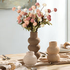 Ceramic Vase Home Table Decor - Flower Vase Set of 3 Living Room Kitchen Decorations Farmhouse Modern Rustic Vases Decorative Centerpiece for Shelf Bedroom Office Bathroom Dining Coffee Desk
