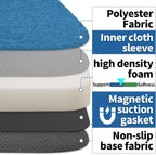 14 Inch Metal Chair Cushions Pads Magnetic Non-Slip Small Seat Cushion,Kitchen Chair Cushions,Bar Stool Cushions with Non-Slip Bottom,1pc(U-Shape,Blue,14x14x1.2in)