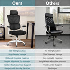 Winrise Office Chair Ergonomic Desk Chair, High Back Gaming Chair, Big and Tall Reclining chair Comfy Home Office Desk Chair Lumbar Support Breathable Mesh Computer Chair Adjustable Armrests(W-Orange)