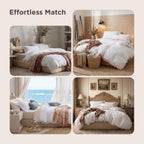 Bedsure White Duvet Cover Queen Size - 3 Pieces Prewashed Cotton-Like Polyester Extra Soft Bedding Set, Includes 1 Duvet Cover 90x90 Inches with Zipper Closure & 2 Pillow Shams, Comforter Not Included