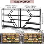63in Large Wall Mounted Wine Rack, 4 Tier Metal Diamond Shaped Liquor Bottle Shelves Wine Glass Holder, Hanging Liquor Shelf Wall Mounted, for Home Bar Dining Room (4 Tiers Gold, 63 * 7.87 * 48.5INCH)