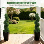 Artificial Spiral Topiary Trees 4FT, Set of 2