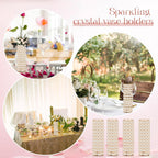 Dandat 16 Pcs Crystal Flower Vase 10.24 Inch Gold Wedding Centerpieces for Tables Vase Centerpiece Table Decorations for Room Home Wedding Party Events Decor