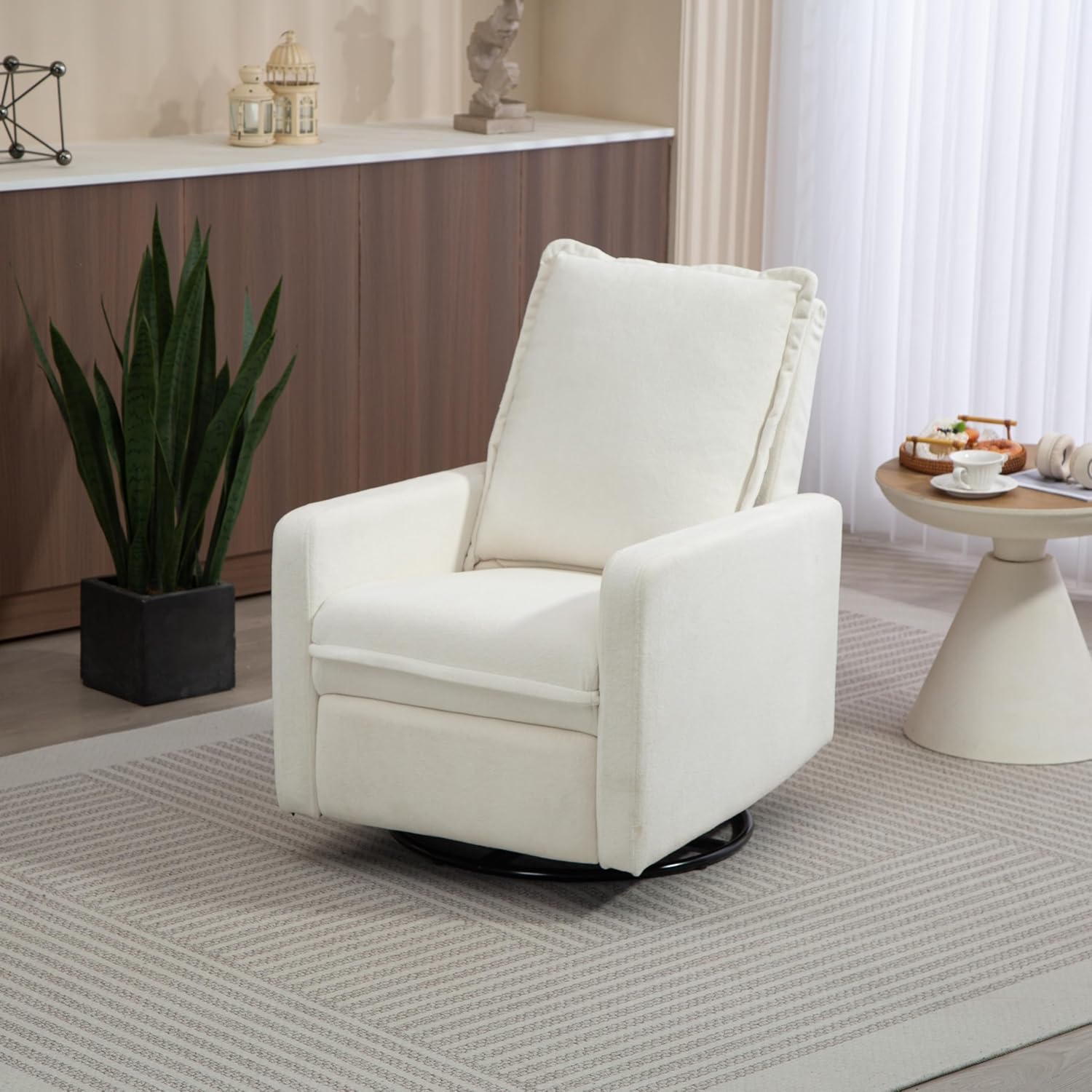 Rocking Chair Nursery Manual Recliner Swivel Rocker Glider | Comfy Chair for Living Room and Bedroom