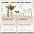 LUKA Ceramic Flower Vase Home Decor,11inches Large Farmhouse Table Vases Rustic Vintage Living Room Kitchen Bedroom Decorations for Home, Shelf, Fireplace Mantel Decoration (11",Off-White)
