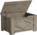 GAOMON Storage Chest, Storage Bench with Safety Hinge, Farmhouse Style Wooden Trunk for Entryway, Bedroom, Living Room, Washed Grey