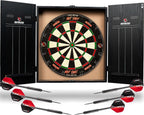 Ruthless Home Darts Centre with or Without LED Light Options | Home Dart Board Centre Including Cabinet, Dartboard and 2 Sets of Darts.