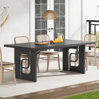 71'' Large Dining Table for 6 to 8 People, Modern Rectangular Kitchen Table, Dinner Table Furniture with Metal Legs for Dining Room, Living Room, Banquet, Home, Black
