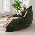 MAXYOYO Giant Bean Bag Chair with Pillow, 3 in 1 Convertible Bean Bag Chair | Removable Floor Cushion Stuffed Floor Lounger for Adults with Washable Cover, Lazy Chair for Living Room, Bubble Green, Full