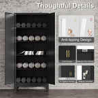 71" H Black Metal Storage Cabinets,Garage Storage Cabinet,Tall Pantry Cabinet with Doors,Kitchen Food Storage Cabinet,Farmhouse Storage Cabinets for Kitchen, Dining Room