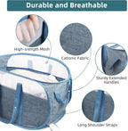 Collapsible Laundry Baskets, Tear Proof Pop Up Laundry Hamper with Dual Handles, Durable Foldable Laundry Basket, Easy to Carry Laundry Hamper for Home, Laundry Room, Bedroom, Dorm, Travel Blue