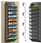 PAULONE 10-Pocket Multi-Use Over the Door Organizer, Heavy Duty 95lbs Capacity with Breathable Mesh, Versatile Hanging Storage for Shoes, Toys, Office Supplies-Classic (Slate Grey, 10-Shelf,)