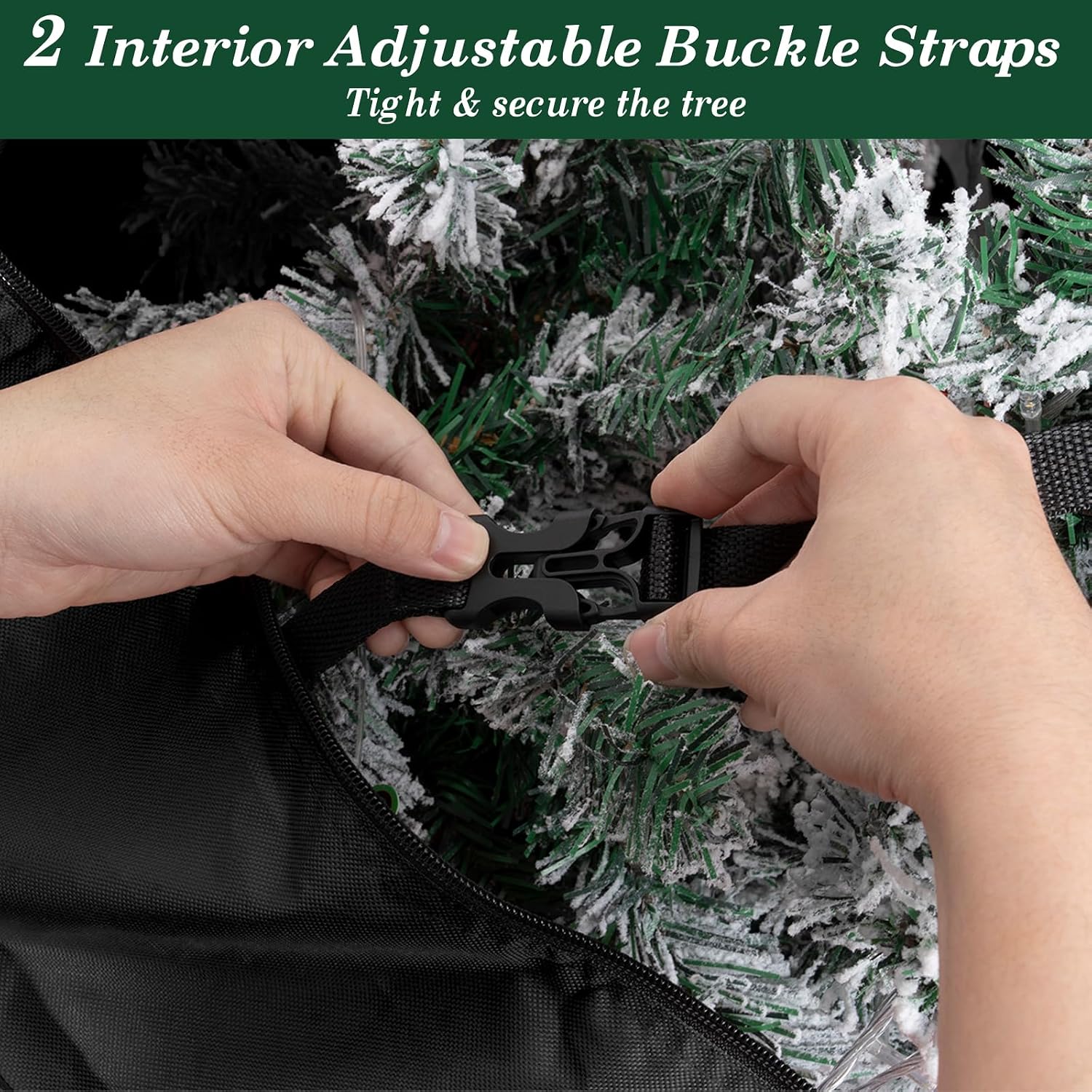 3FT/4FT/4.5 FT Christmas Tree Storage Bag, Heavy Duty Christmas Tree Bag with Reinforced Handles and Dual Zippers Wide Opening, Large Capacity fits for Artificial Christmas Tree, Black