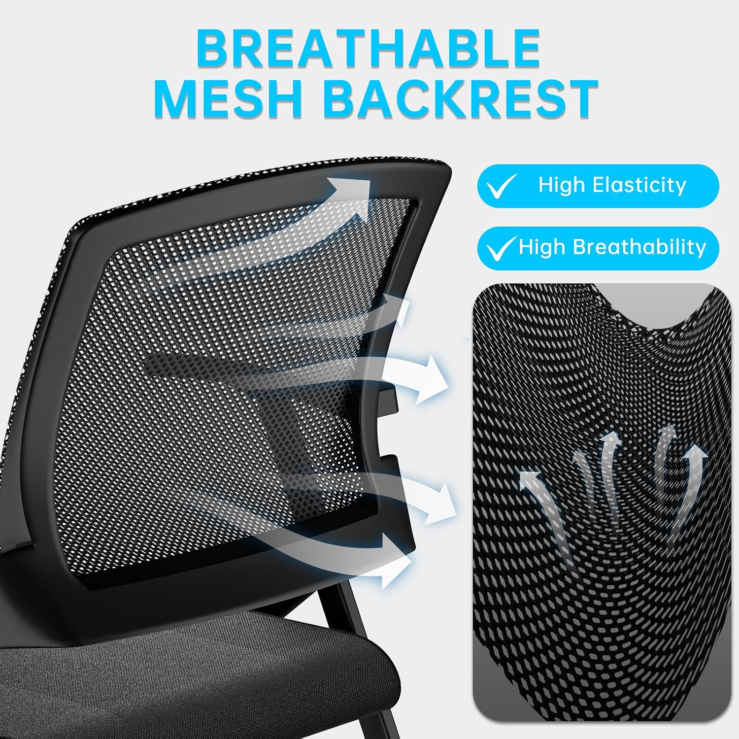 Folding Office Chair with Cushion, Stackable Chair with Breathable Mesh Back for Conference Guest Reception, Seminar Training Classroom