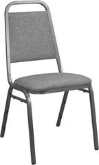 BizChair Charcoal Gray Fabric-Padded Banquet Stackable Chairs
