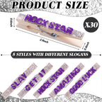 Ecation 30 Pcs Cheerleading Rhinestone Volleyball Spirit Clips Competition Cheer Pins Clothespins Cheer Charms for Clothes Pins Gifts Sports Volleyball Team Party Favors Accessories Bulk (Purple)
