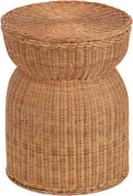 Kate and Laurel Thatch Modern Woven Rattan Round Storage Side Table, 17 x 17 x 21, Natural Rattan, Lift-Top End Table for Use as Hidden Storage Basket, Nursery Toy Storage, or Small Laundry Hamper