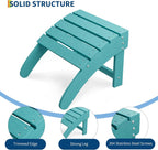 PeakPursuit Adirondack Ottoman Foot Rest for Adirondack Chair, HDPE Resin Weather-Resistant Outdoor Patio Footstool for Porch, Pool, Lawn & Backyard Use