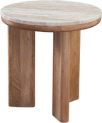 Steve Silver Sidney Brown Marble Top Round End Table