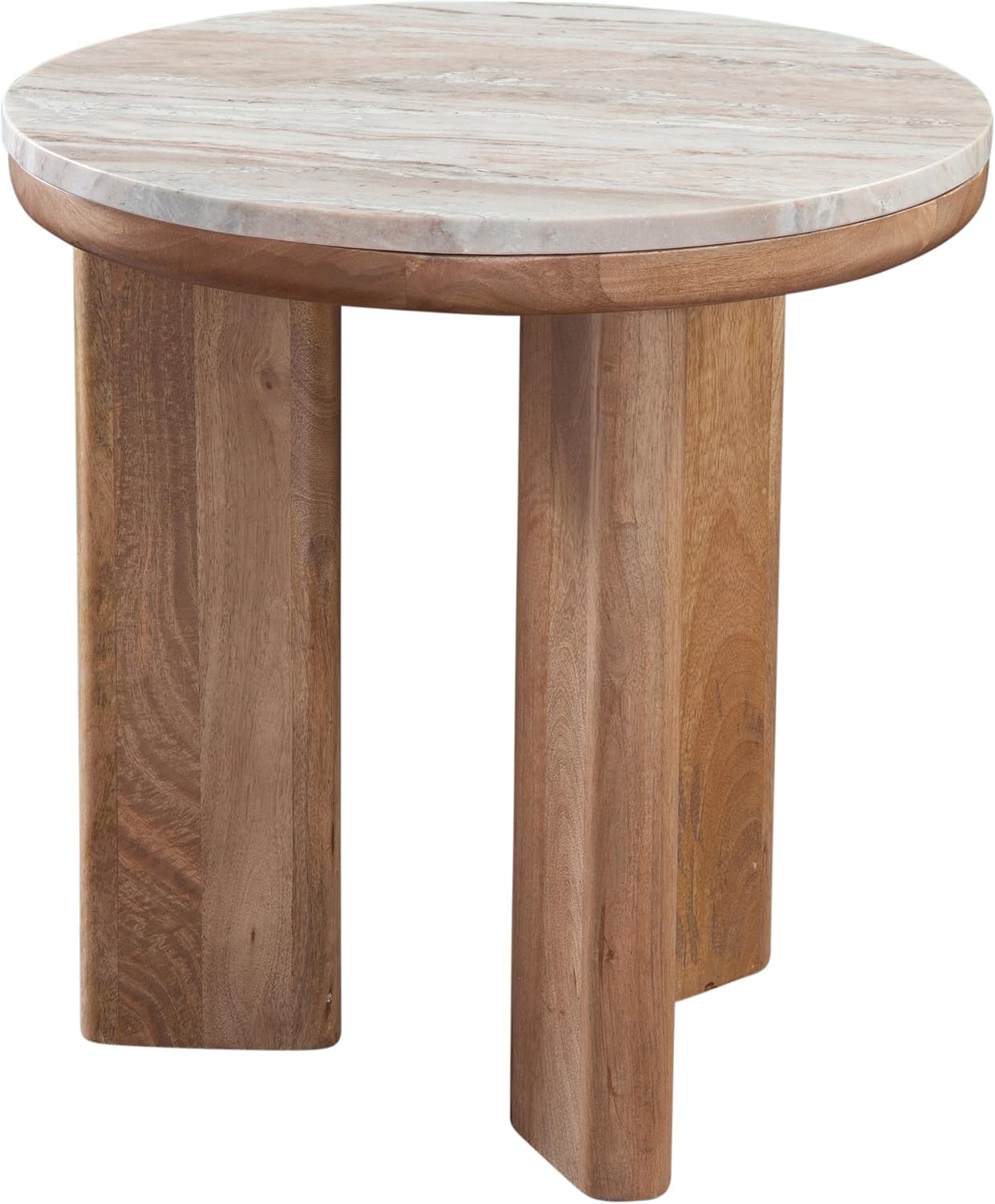 Steve Silver Sidney Brown Marble Top Round End Table