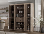 Palace Imports Solid Wood Pantry Cabinet – 71.5" Tall x 65" Wide - Wooden Storage Cabinet w/ 8 Shaker Doors, 2 Drawers, 12 Adjustable Shelves - Kitchen Cupboard - Beige, 100% Eco-Friendly Pine Wood