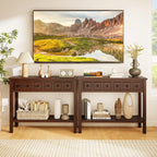 Giantex 2-Tier Narrow Console Table, 38" Retro Entryway Table with 2 Drawers and Open Storage Shelf, Wood Accent Sofa Tables for Living Room, Foyer, Hallway, Bedroom, Entrance