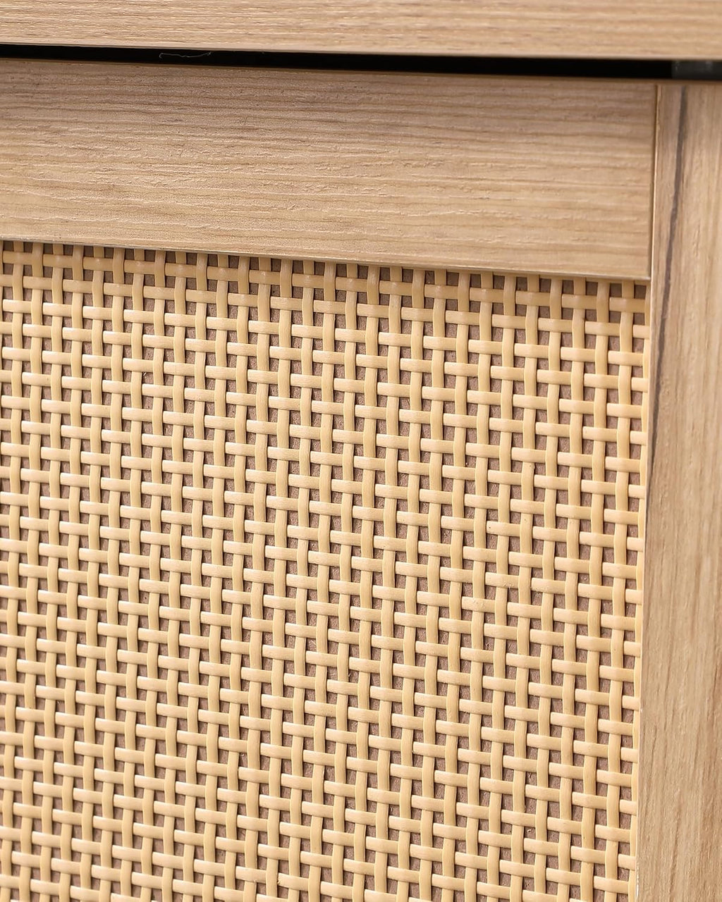 Mid-Century Modern Storage Cabinet, with Open Shelves & Adjustable Shelves, for Living Dining Room,for Kitchen Home