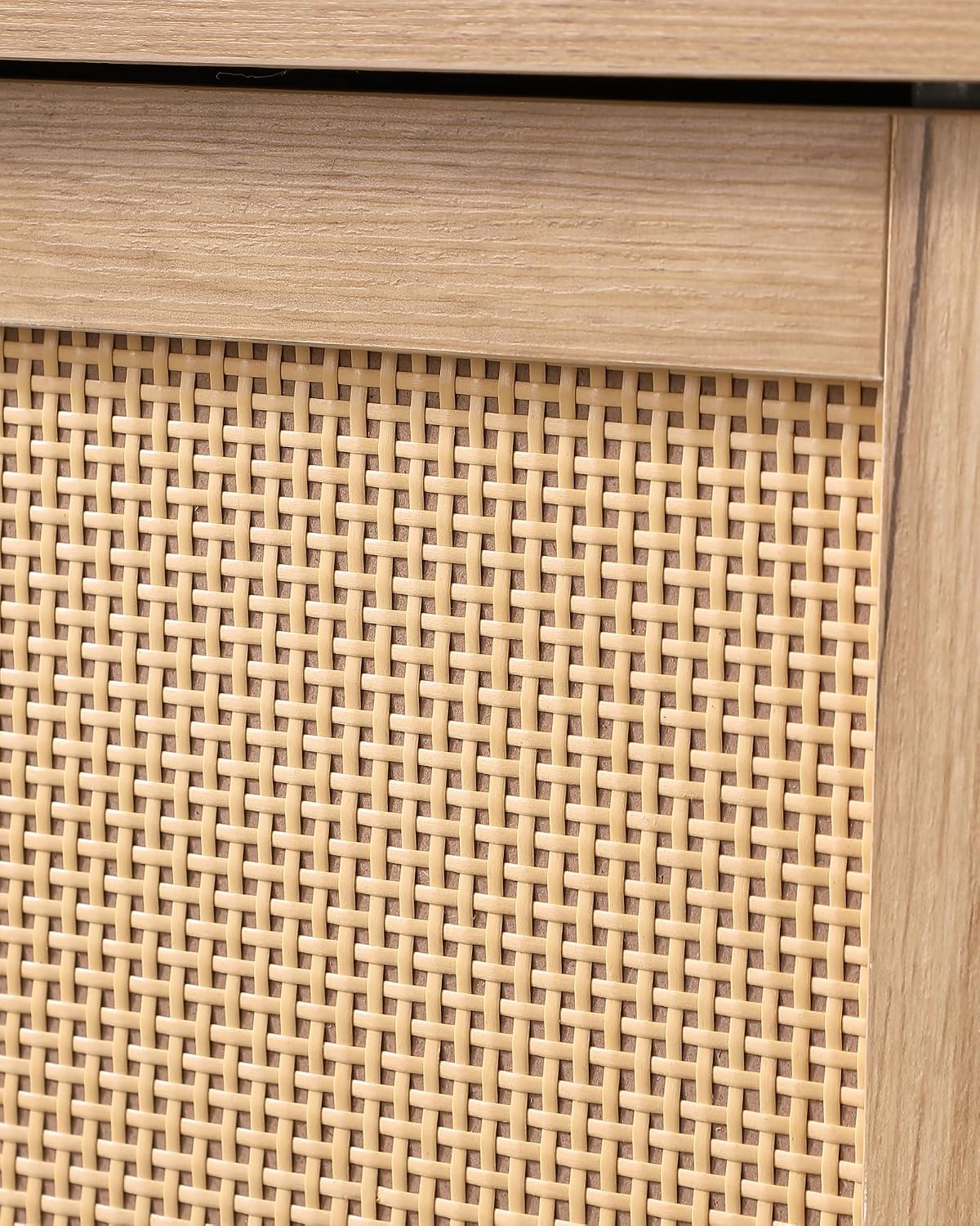 Mid-Century Modern Storage Cabinet, with Open Shelves & Adjustable Shelves, for Living Dining Room,for Kitchen Home