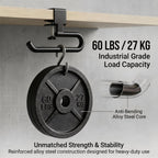 Desk Hook & Bag Hooks for Tables, Anti-Slip 60LB Heavy Duty Clamp-On Backpack Hanger, Extended Clearance Bag Holder for Desk for Office & Gaming, Adjustable (0.19-1.57in) (Black)