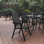 Flash Furniture Paladin Black Outdoor Folding Patio Sling Chair with Black Frame (2 Pack)