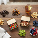 Hotop Metal Rectangular Empty Hinged Tins 3.75 x 2.45 x 0.8 Inch Box Containers with Lids Mini Portable Box Small Storage Kit, Home Organizer(Rose Gold,3 Pcs)